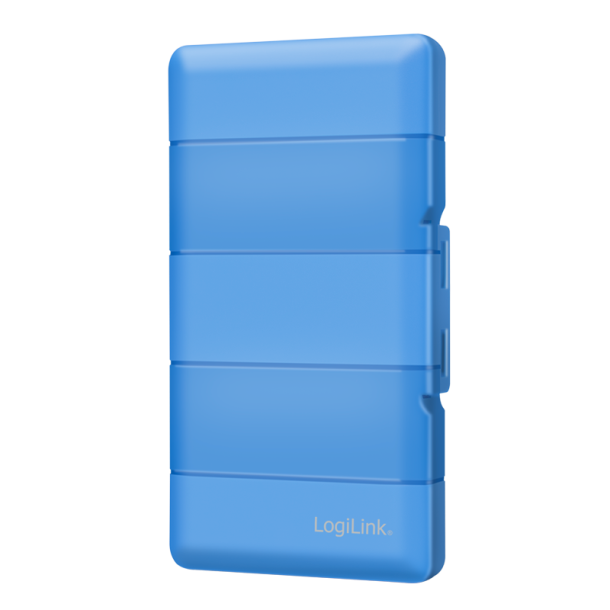 LogiLink Storage box for 4x M.2 NGFF/NVMe SSDs, shockproof, blue