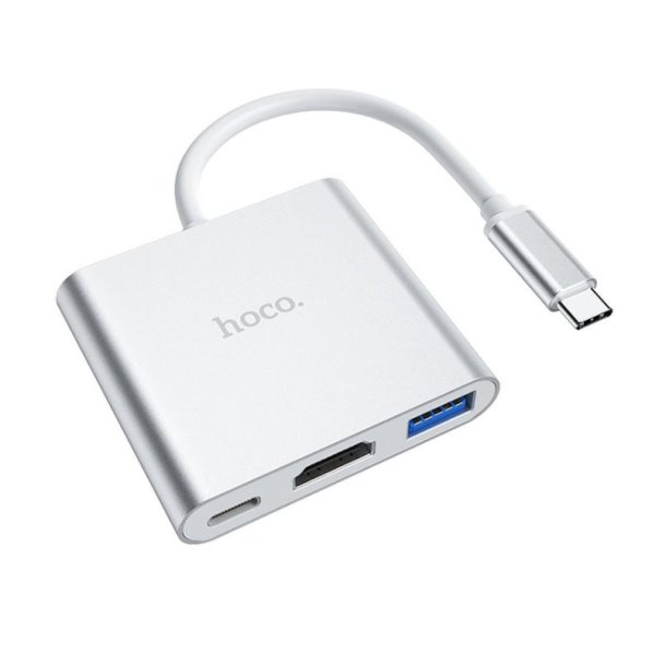 HOCO HUB HB14 Easy use Type C adapter (Type C to USB3.0 + HDMI+ Power Delivery PD67W)