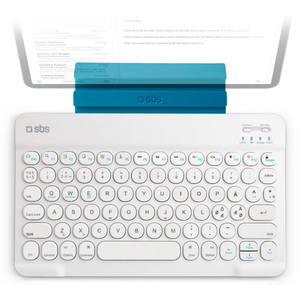 SBS Universal Bluetooth keyboard til tablets - hvid uden touchpad