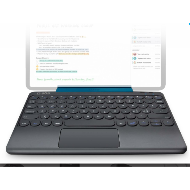 SBS Universal Bluetooth keyboard til tablets - sort med touchpad