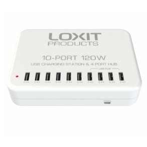 LoxIT 10 Port USB A Charging Station - 10 x 2,4 Amp