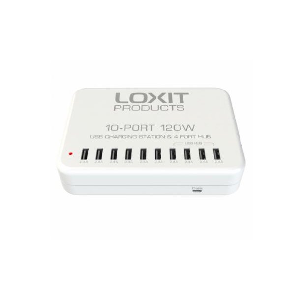 LoxIT 10 Port USB A Charging Station - 10 x 2,4 Amp