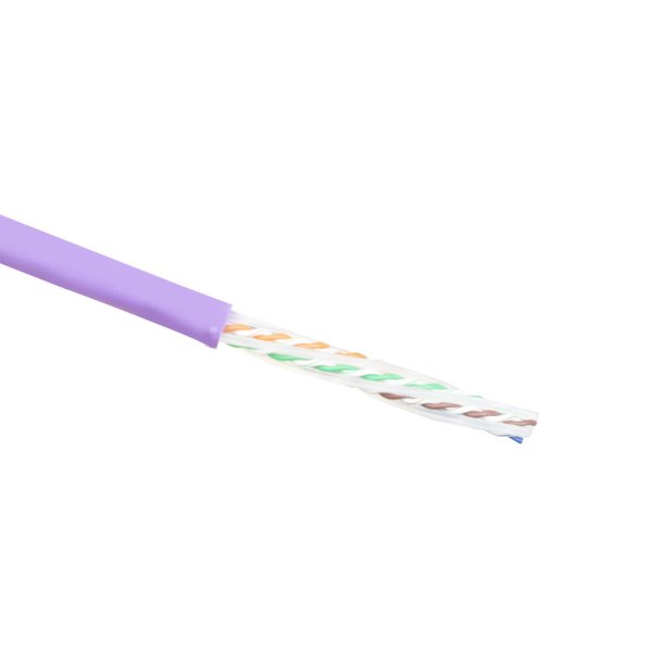 ACT Cat 6A U/UTP solid installation cable, LSZH, CPR euroclass ECA 23AWG, violet 305 meter