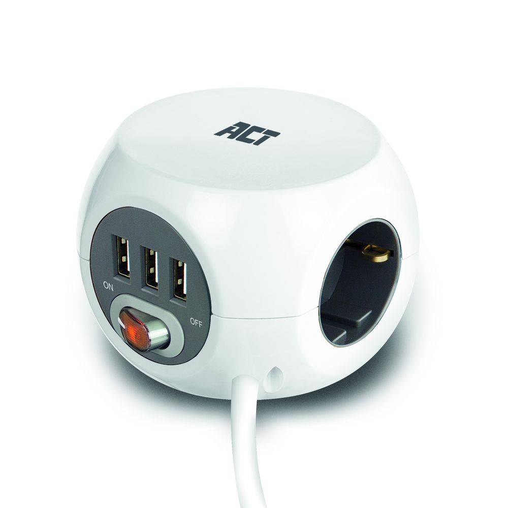 PDU CUBE 3V, 3X USB 3M WHITE