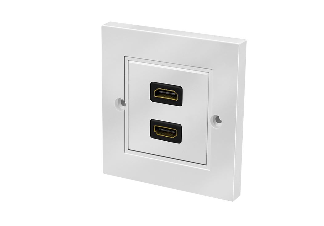 LogiLink HDMI wall plate with coupler HDMI Female/Female, 2-port, white