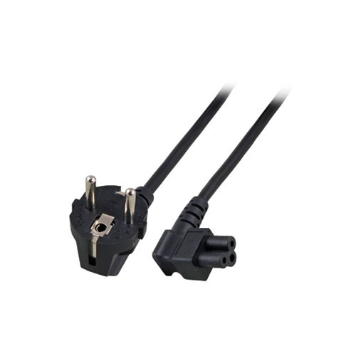 ACT Powercord mains connector CEE 7/7 male (angled) - C5 (angled) black 3 m
