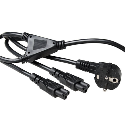 ACT POWERCORD SCHUKO-2XC5 BK 1.80M