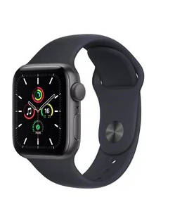 APPLE WATCH SE GPS, 40MM SPACE GREY ALUMINIUM CASE WITH MIDNIGHT SPORT BAND - REGULAR — produktfoto