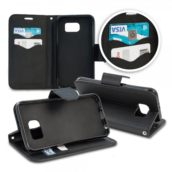 Iphone 7Plus cover - flip med magnet - sort