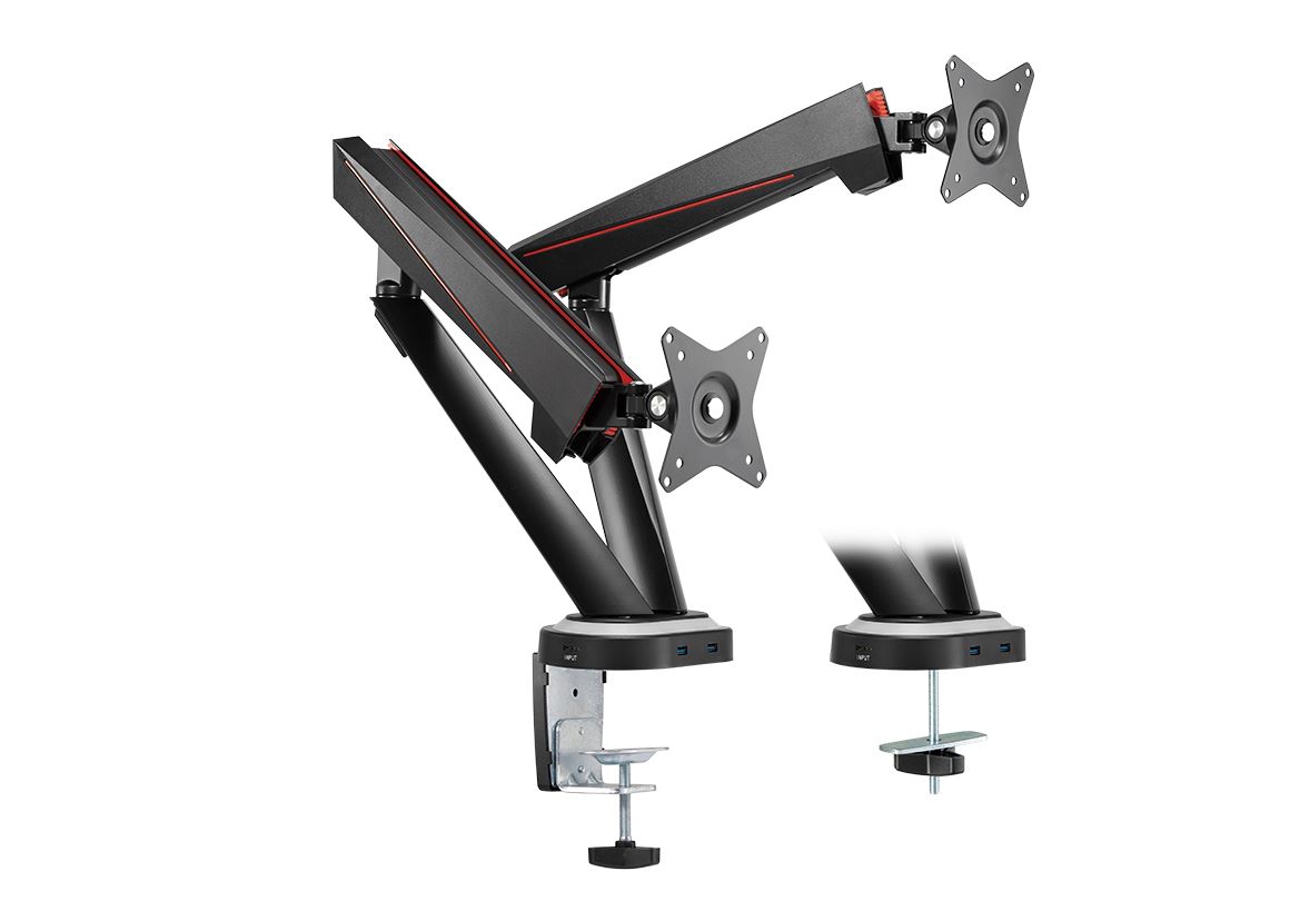 LogiLink Dual monitor mount, 17-32", gaming, gas spring