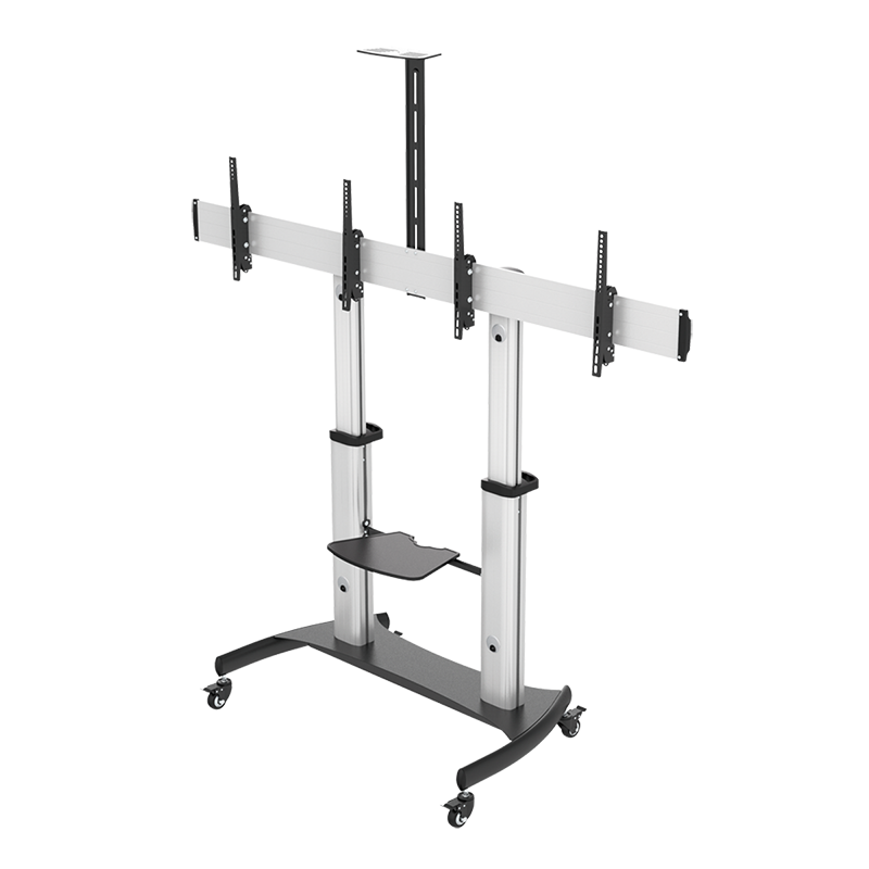 Dual TV-Monitor cart, 37-60", each 50 kg, height adjustable