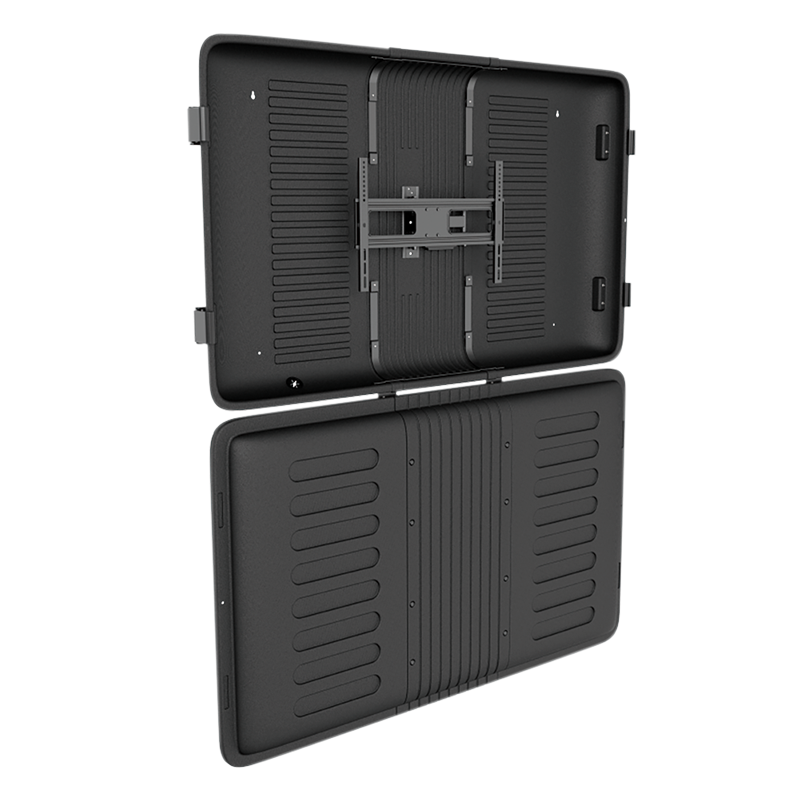 Weatherproof TV enclosure, for 55"-75" TVs, steel, black