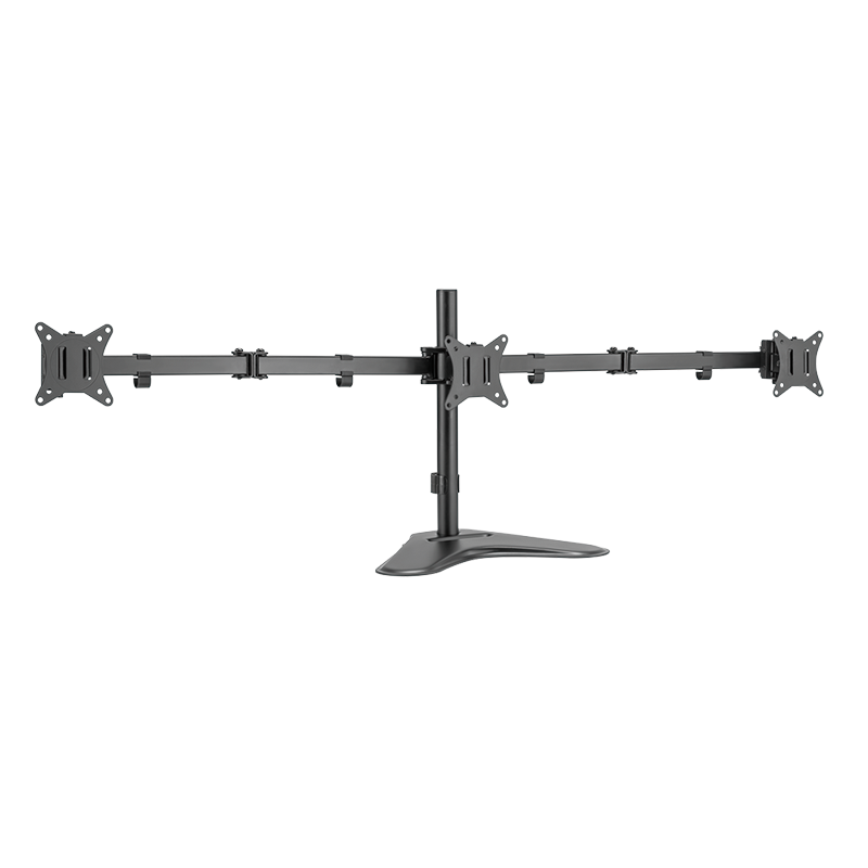 LogiLink Triple monitor mount, 17?27", arm length: each 658 mm, with smartphone holder, aluminum