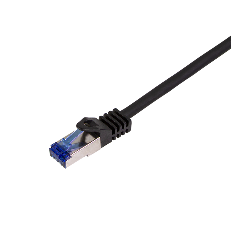 Patch cable Ultraflex, Cat.6A, S/FTP, black, 0.5 m