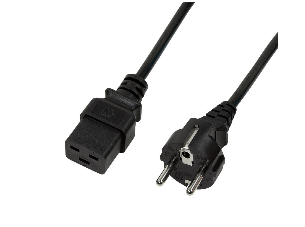 LogiLink Power cord, CEE 7/7 to IEC C19, black, 1 m - Computerstik