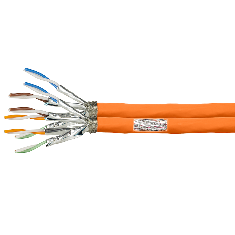 Duplex installation cable PrimeLine, Cat.7, S/FTP, orange, 500 m