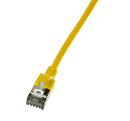 CAT.6A patch cable Ultraflex SlimLine, yellow, 5.0m