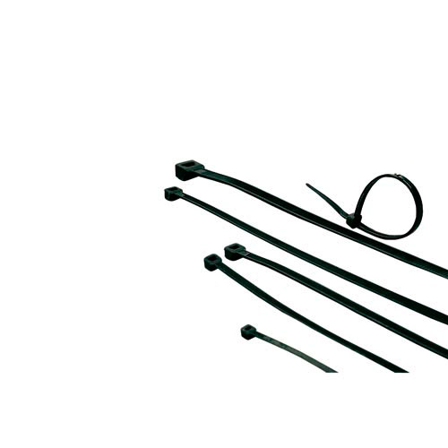 ACT Cable ties - black, length 385 mm, width 4.8 mm