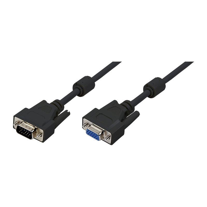 LogiLink® VGA extension cable male female black 5 meter