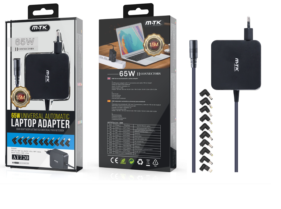 MTK UNIVERSAL AUTOMATISK OPL MED 11 STIK, 65W