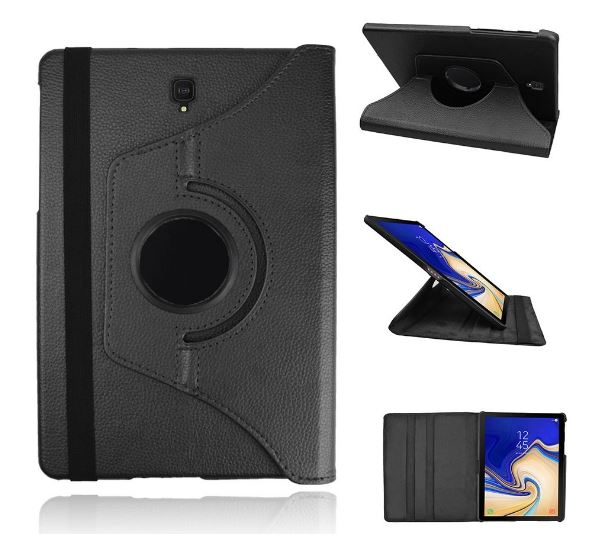 Cover med flip og rotation til Samsung Galaxy S4 10,5" - Sort