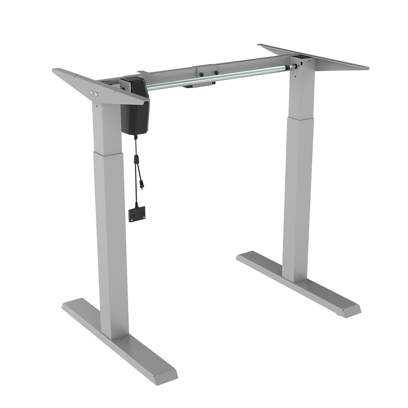 Electrically adjustable sit-stand desk frame, 1 motor, grey