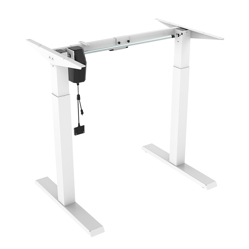 Electrically adjustable sit-stand desk frame, 1 motor, white