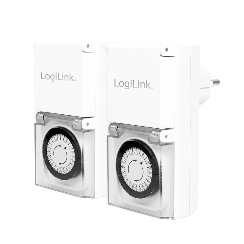 Mechanical time switch, 2pcs., IP44, outdoor