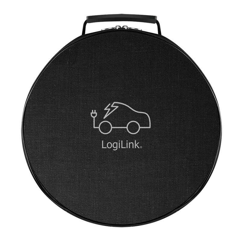 Protective bag for EV charging cable, round, Nylon, black