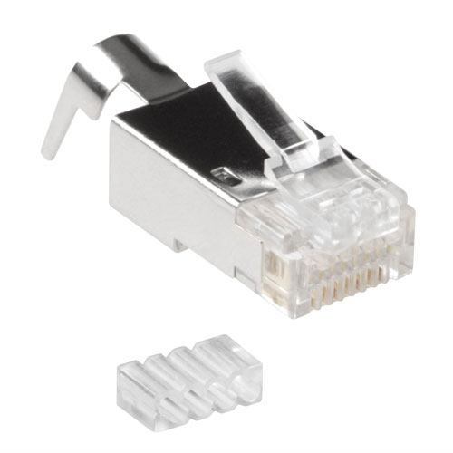 ACT RJ45 (8P/8C) CAT6A shielded modulaire connector for round cable with solid or standed conductors