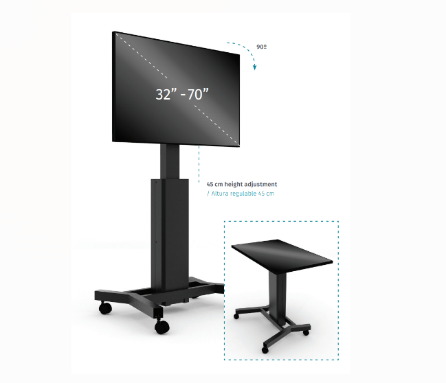 DIMASA MIMI Touch table - Elektrical height adjustment - Manual tilt - Up to 70" / 100 kg / VESA 800 x 600