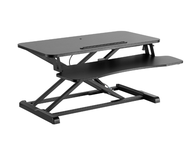 Techly ICA-LCD 303 - Standing Sit Stand Desk Converter with Gas Spring and Keyboard Tray