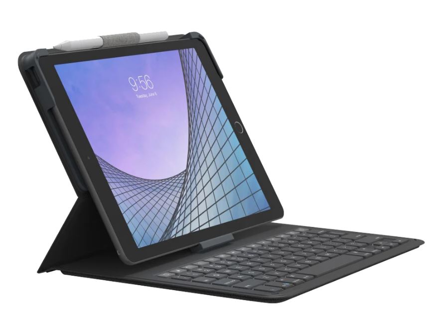 iPad 10.2" (2021 / 2020 / 2019) / Air (2019) - ZAGG Messenger Folio 2 Tastatur (Dansk Version) m. Apple Pencil Holder - Charcoal