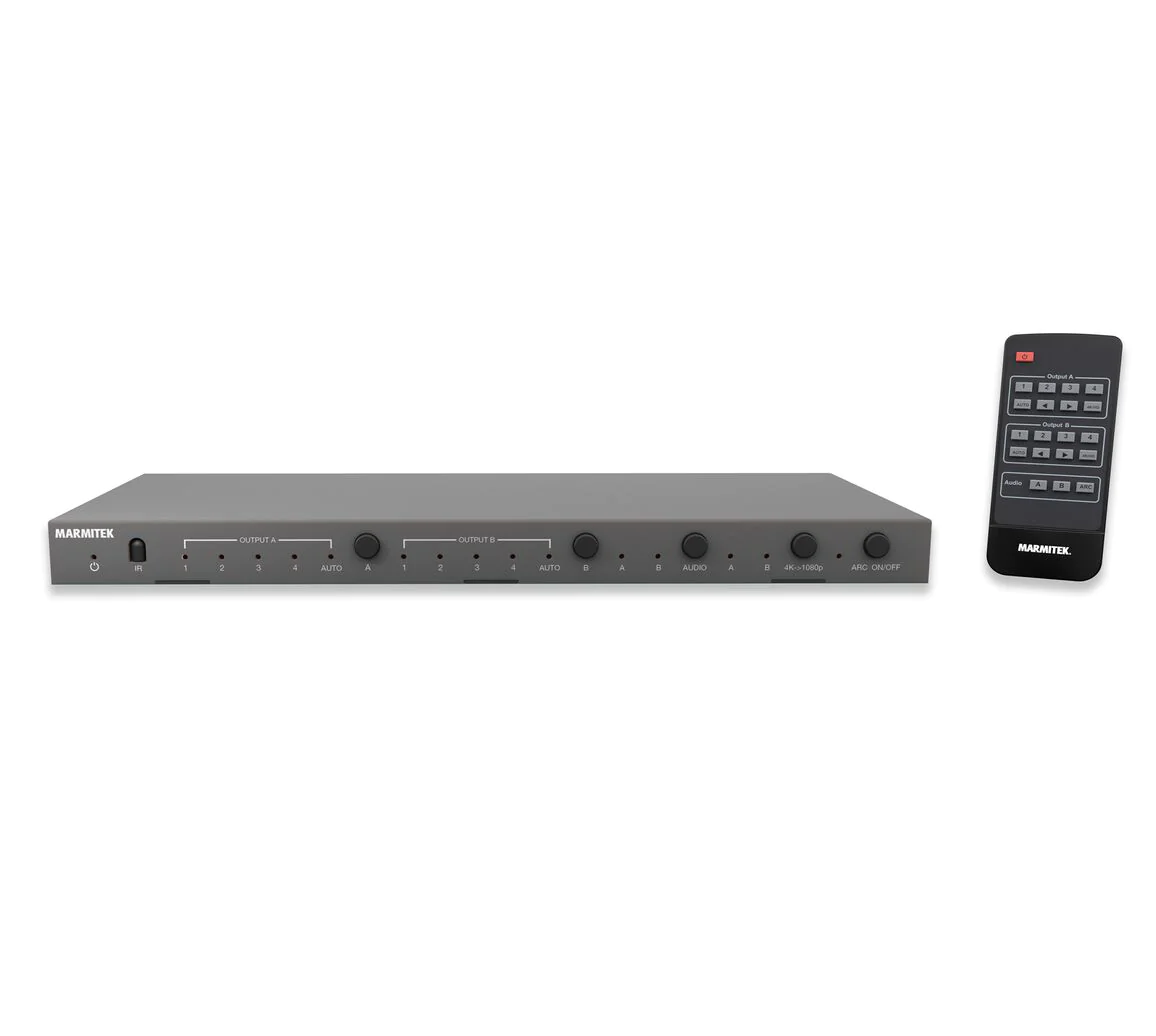 Marmitek HDMI switch - matrix - 4 in / 2 out - 4K60 (4:4:4) UHD - HDCP 2.2 - digital audio output