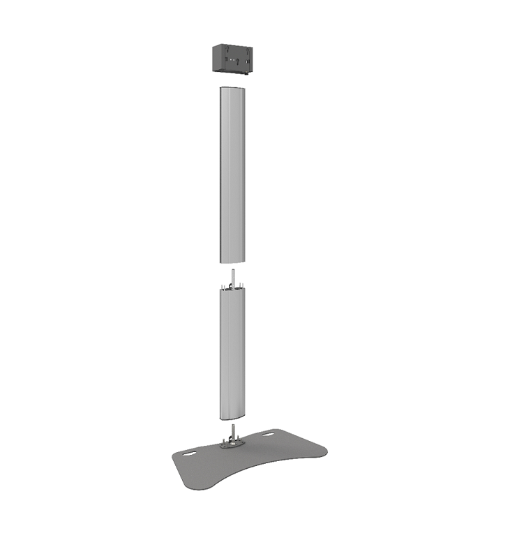 Fully divisible stand 2250mm for flat panels up to 90 inch, 85 kg, single construction