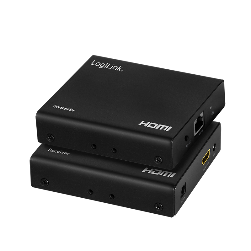 HDMI extender/splitter set over LAN, 70 m, 1x2-Port, 4K/60 Hz, HDR, IR, POC