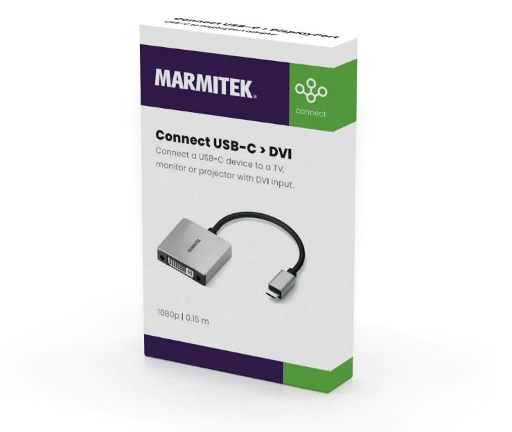 Marmitek USB-C to DVI - Up to 1920 x 1080 at 60 Hz.