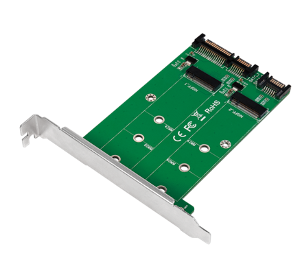 2x SATA to 2x M.2 SATA SSD Adapter