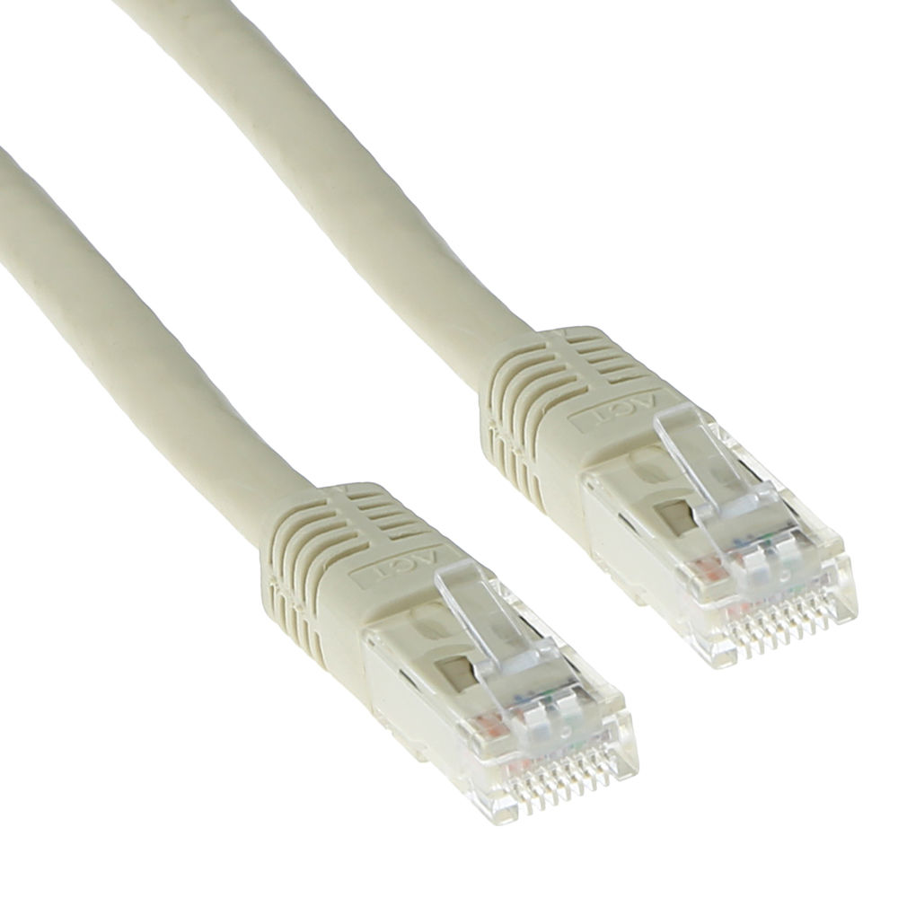 ACT Ivory 1 meter U/UTP CAT5E patch cable with RJ45 connectors