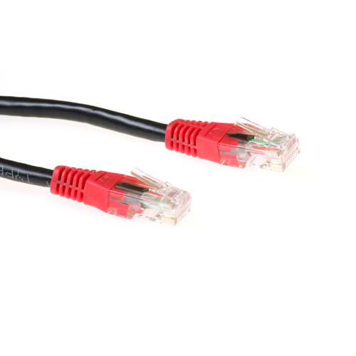 ACT Black 0.5 meter U/UTP CAT6 patch cable cross with RJ45 connectors