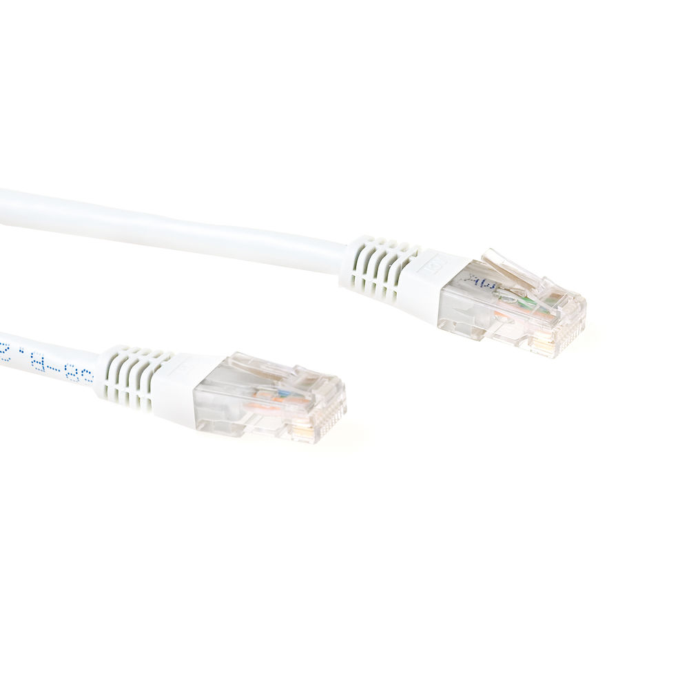 ACT White 5.0 meter LSZH U/UTP CAT6 patch cable with RJ45 connectors