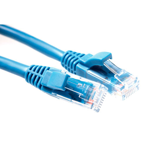 ACT Blue 1 meter U/UTP CAT5E patch cable component level with RJ45 connectors