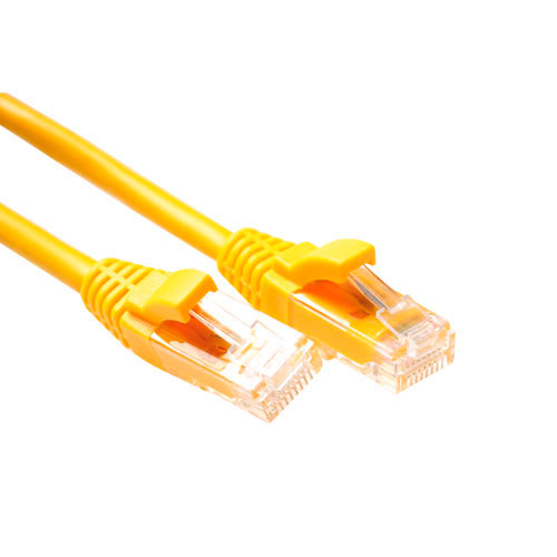 ACT Yellow 10 meter U/UTP CAT5E patch cable component level with RJ45 connectors