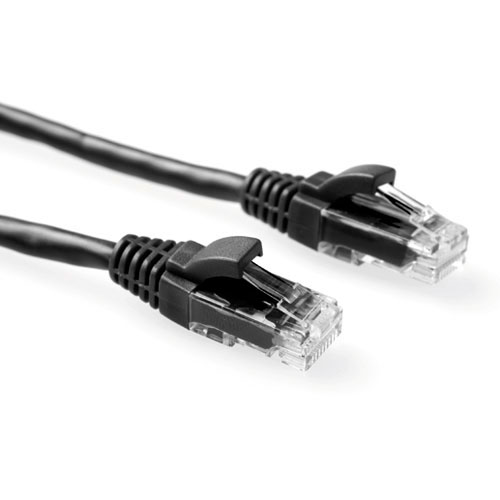 ACT Black 10 meter U/UTP CAT6 patch cable component level with RJ45 connectors