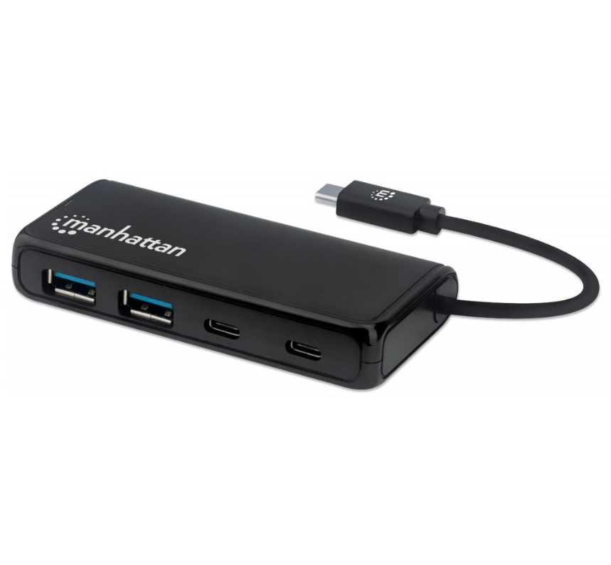 Manhatten USB-C Hub - USB-C til 2 x USB-C + 2 x USB 3.0 - 4 porte