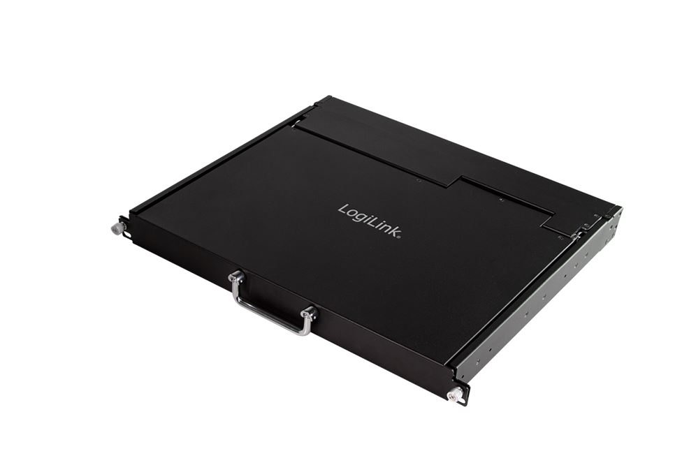 LogiLink LCD KVM console, 8-port KVM switch, VGA/USB, low installation depth, 1 U