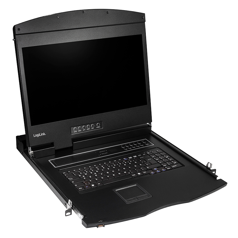 KVM-console with 19" screen, HDMI, Full HD, USB-A, PS/2, QWERTY