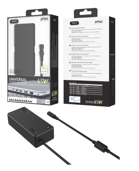 MTK Strømforsyning 65W med 11 tips (3,25 Amp)