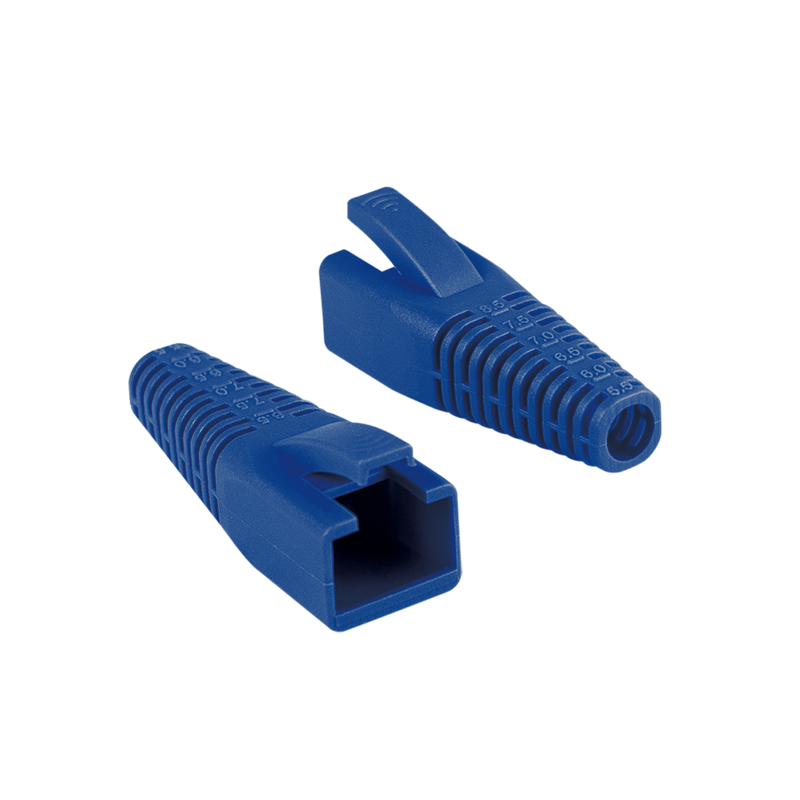 LogiLink RJ45 plug strain relief boot, cuttable, 5.5-5.8 mm, blue, 50 pcs.