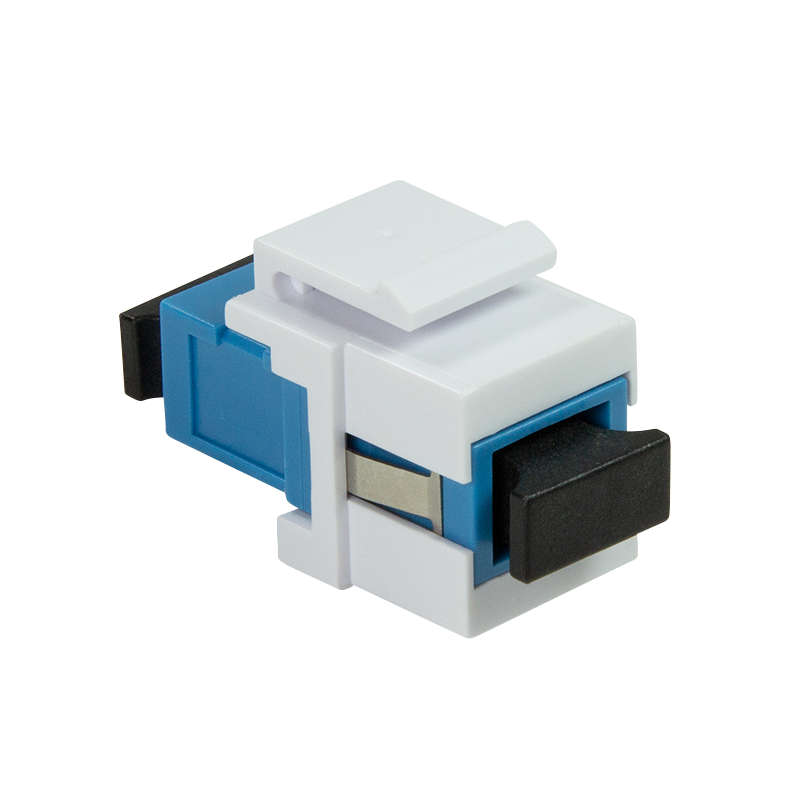 Fibre SC-simplex coupler for keystone panel installation, blue/white